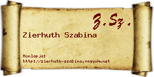 Zierhuth Szabina névjegykártya